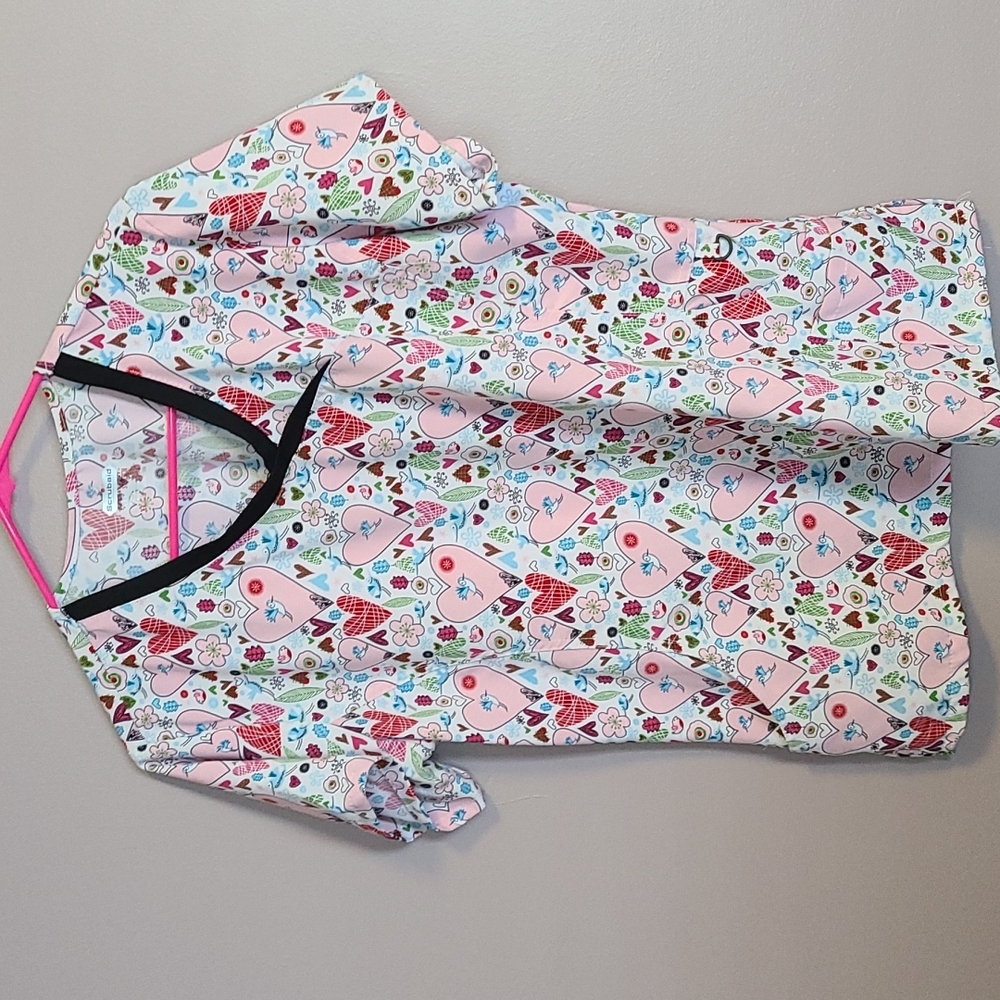 Heart Bird Scrub Top